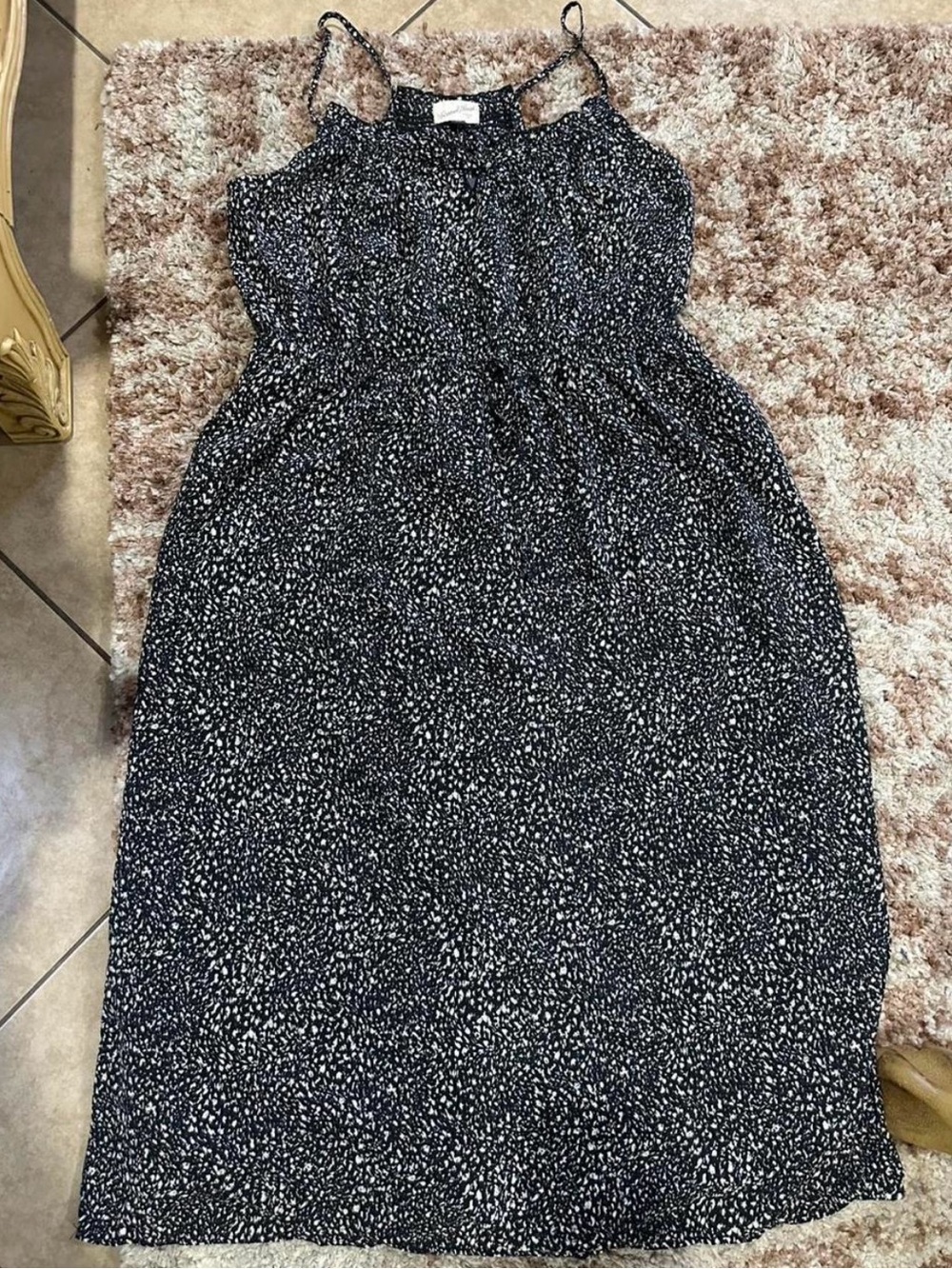 Universal Thread Black and White Spotted Midi Dress